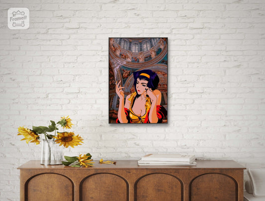 Space Cowboy Faye Smoking Anime Wall Art home decor