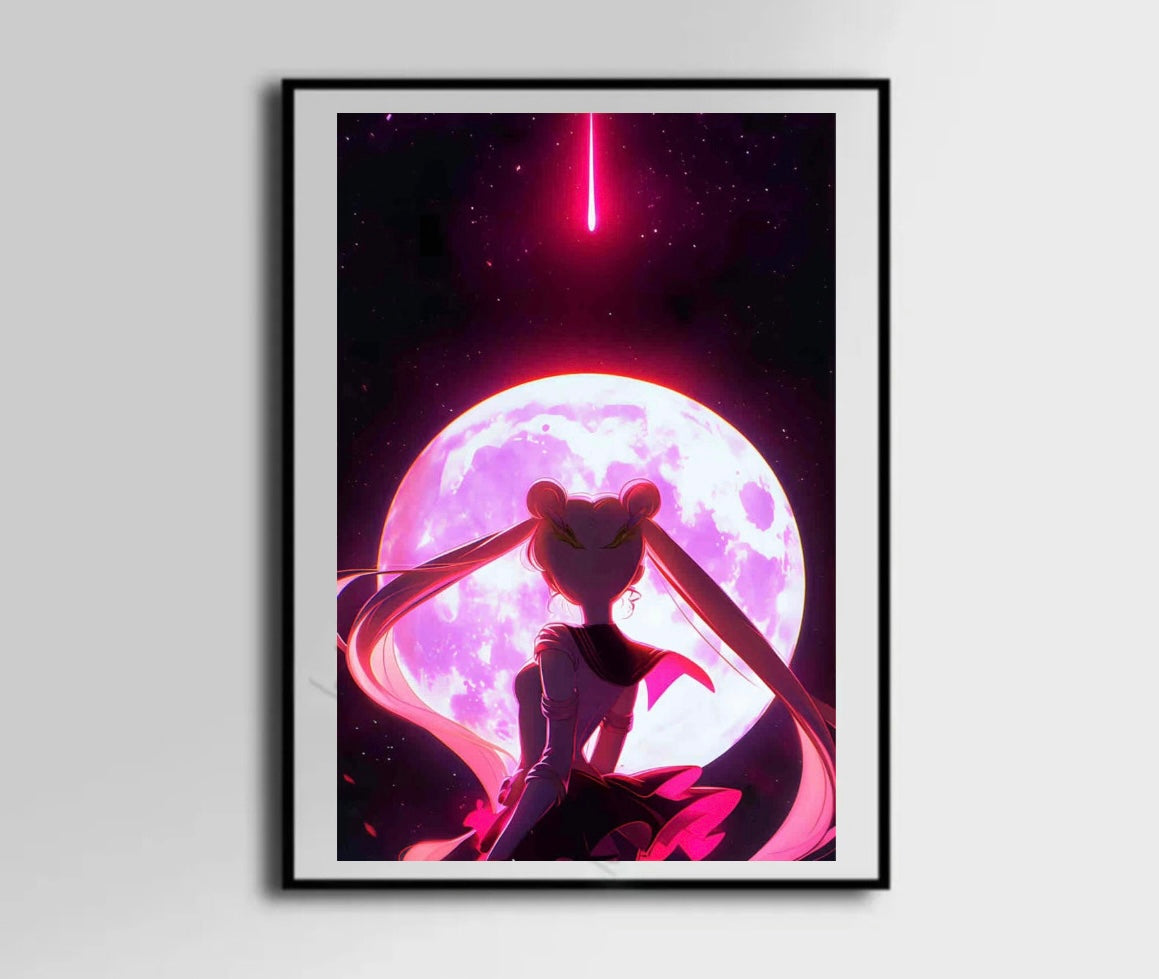 Moon Anime Girl Bright Full Moon