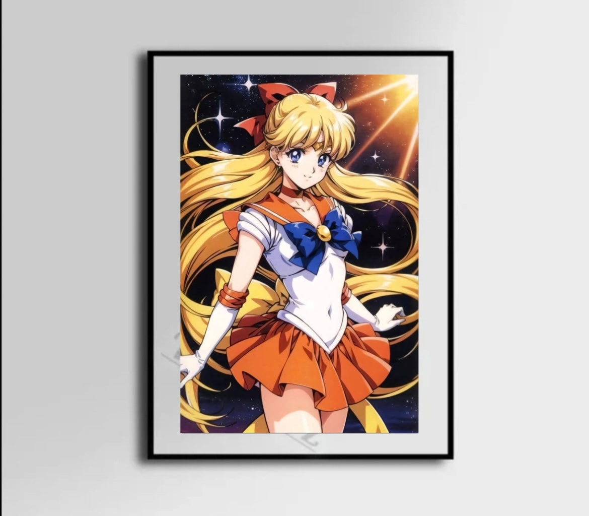 Moon Anime Girl Orange